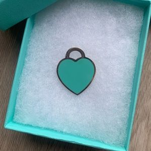 Tiffany & Co. Silver Blue Heart Enamel Charm